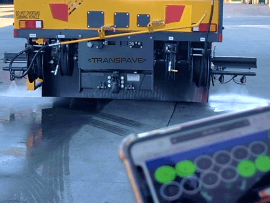 Image of tack coater extensions being operated from a mobile phone
